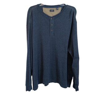 Arrow Mens XXlg Long Sleeve Henley in  Navy Blue